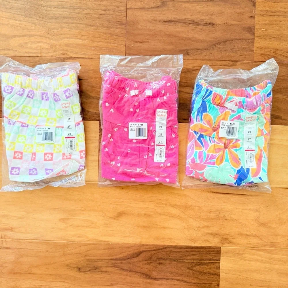 Brand New Bundle! Three Toddler Girls Knit Skorts, 3 Different Designs, 2T, NWT - Picture 5 of 5